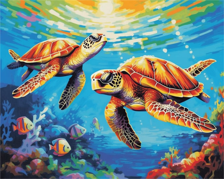 Schildpadden onder Water