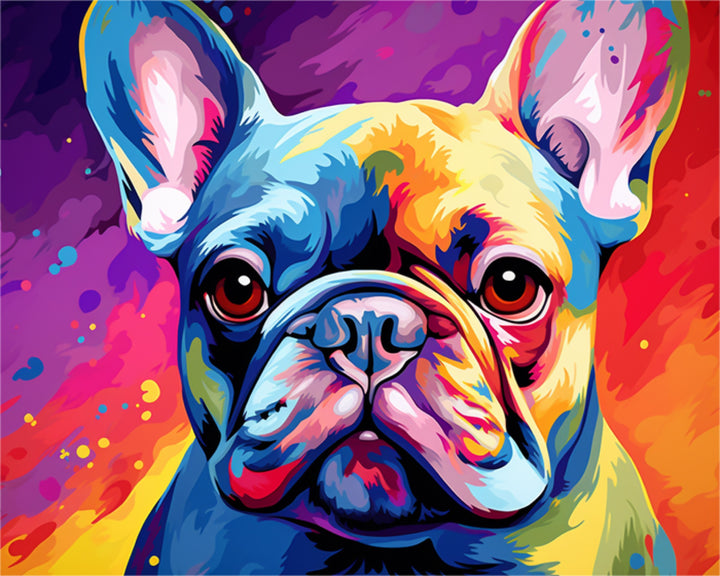 Franse Bulldog in Pop-art
