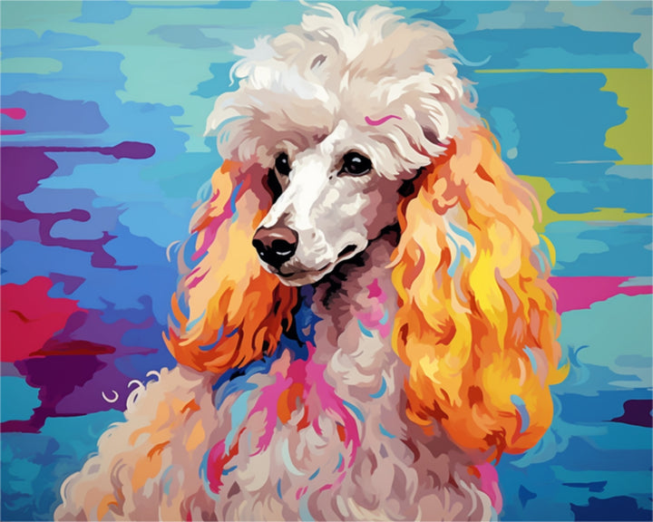 Poedel in Pop-art