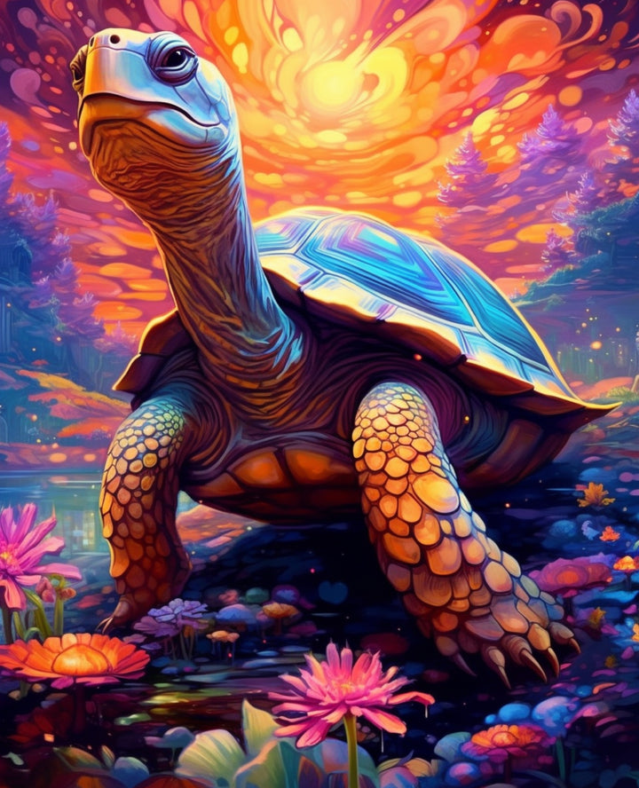 Schildpad bij Zonsondergang