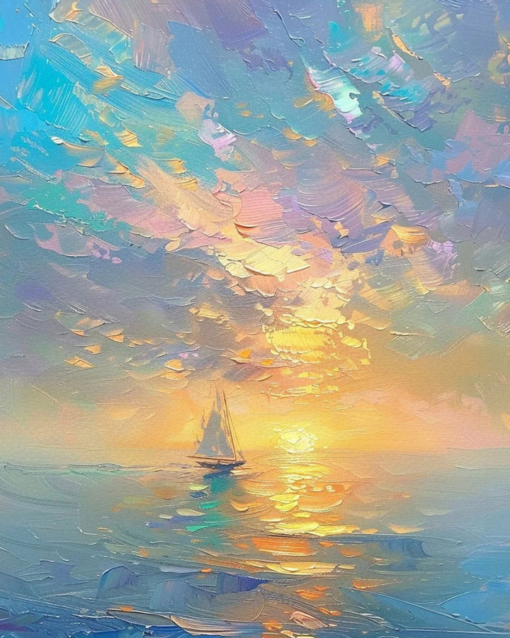 Zeilbootje op Pastelwater