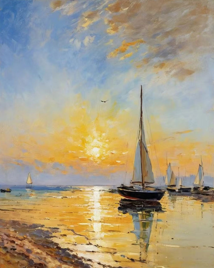 Zeilboot bij Zonsondergang